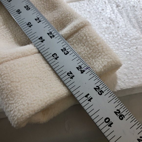 Merona Womens Size L Full Zip Knit Sweater Jacket Fleece Ivory White Coat - Picture 11 of 12